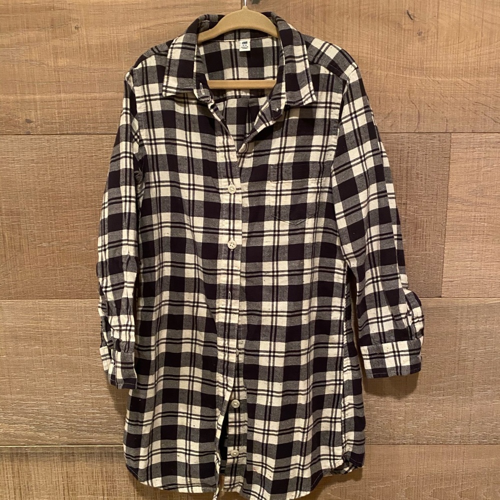 Cute & Comfy Uni Qlo girls flannel tunic size 5-6
